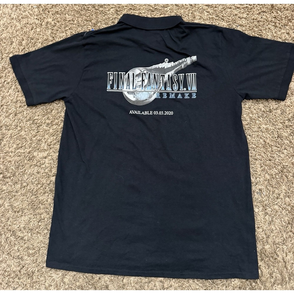 Port & Company Final Fantasy XV Shirt Polo Game Stop Promo Black Men's Size XL